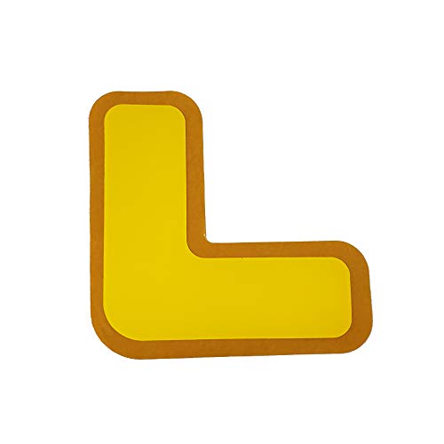 セーフラン(SAFERUN) フロア表示 (高耐久タイプ) L字型 黄色 高強度PC材 両面テープ 厚さ約1mm 50x150x150mm 10枚セット 区画標示 5S管理などに 貼るだけ簡単設置