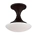 Eurofase 26633-015 Dallier Opal White Glass LED Flushmount Ceiling Lighting, 1-Light 20 Watt, 11"H x 10"Dia, Bronze