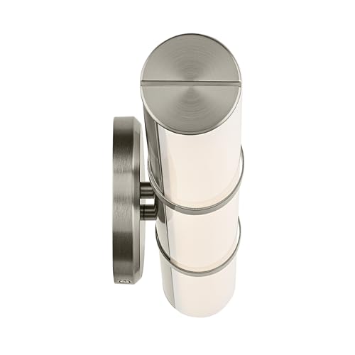 Image of Kichler Rosh 24.25 inch LED Bathroom Vanity Light Fixture with White Glass in Brushed Nickel, Modern Minimalist Bath Bar for Mirror Lighting (24.25 inch W x 5 inch H), 55188NILED