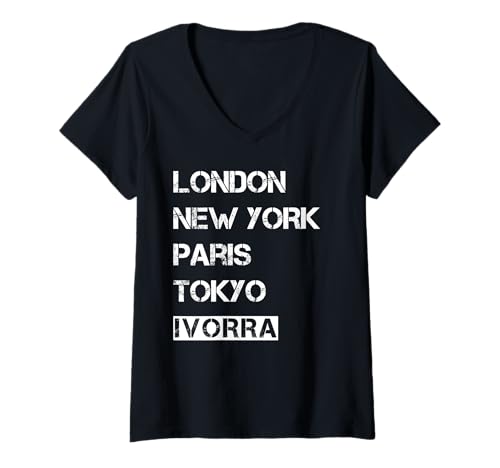 Mujer Amo mi ciudad Ivorra - mi hogar Camiseta Cuello V