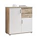 Produktbild Bobby Kommode in Old Style Optik, Weiß - Modernes Sideboard mit viel Stauraum für Ihren Wohnbereich - 80 x 82 x 35 cm (B/H/T)