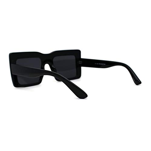 Womens Mod Thick Plastic Rectangle Sunglasses4