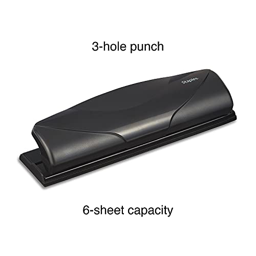 Staples Mini 3-Hole Punch, 6 Sheet Capacity #TOP1