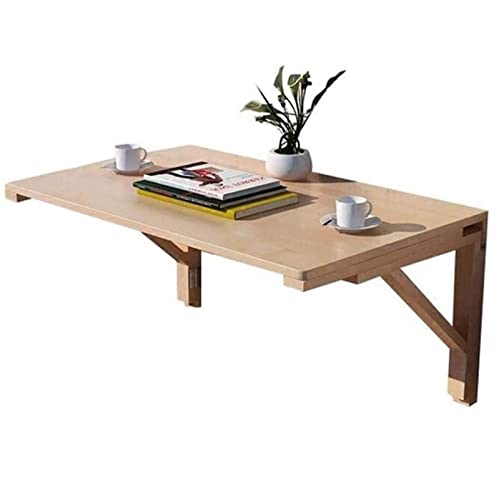 Gruytoie Klappbarer Wandtisch Tische Esstisch Massivholz-Esstisch für kleinen Raum, an der Wand montierter klappbarer Computertisch Wand-Lern-Klappschreibtisch (80x50cm) Cover