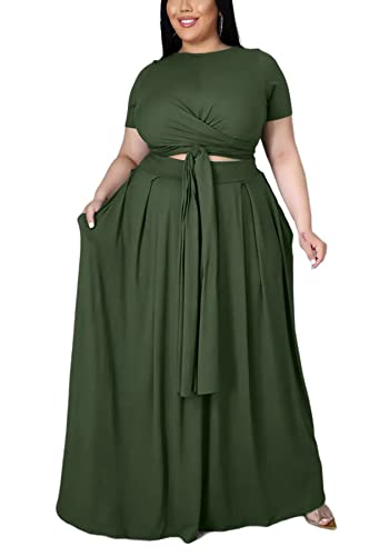 Seltaon Summer Women's Plus Size 2 Piece Dress...