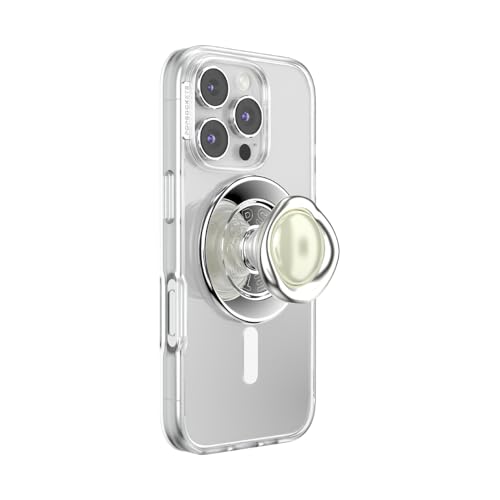 Image of PopSockets Phone Grip for MagSafe, Magnetic Holder, Phone Stand, Crystal - Eye of the Beholder Silver