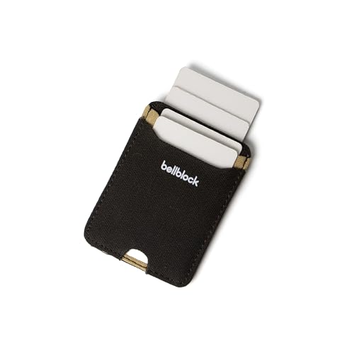 Image of Bellblock Canvas Card Holder for Men /Women | Slim Handcrafted Mens Card Wallet | Upto 5 Cards & Folded Cash | Cotton Canvas | Mocha Black (Pack of 1)
