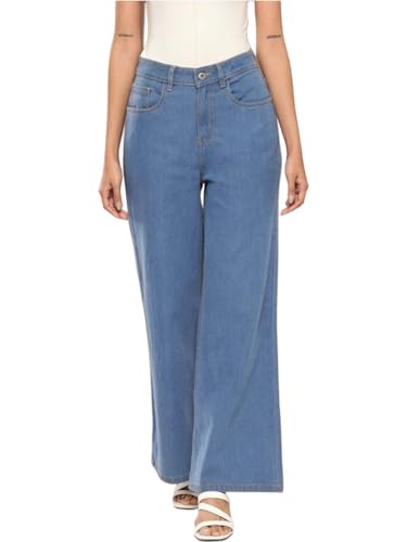 Image of Women's High Waist Denim Jeans | Straight, Relaxed, Wide Leg & Baggy Fit | High Rise Loose Oversized Denim Pants for Women | Comfortable Casual Everyday Wear | Oversized Woman baggys