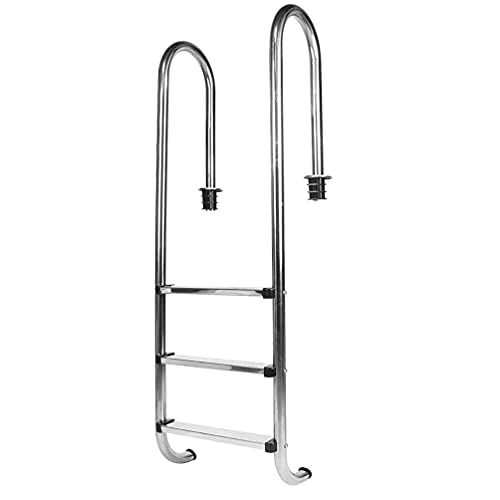 Escalera para piscina con 3 peldaños de acero inoxidable miniatura 1