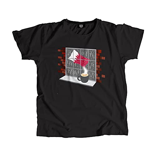 T-shirt Bahrain Coffee Rain unisexe en coton doux