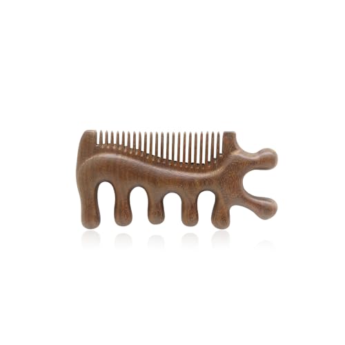 Wooden Scalp Massager Comb for Hair Growth, 4-in-1 Sandalwood Gua