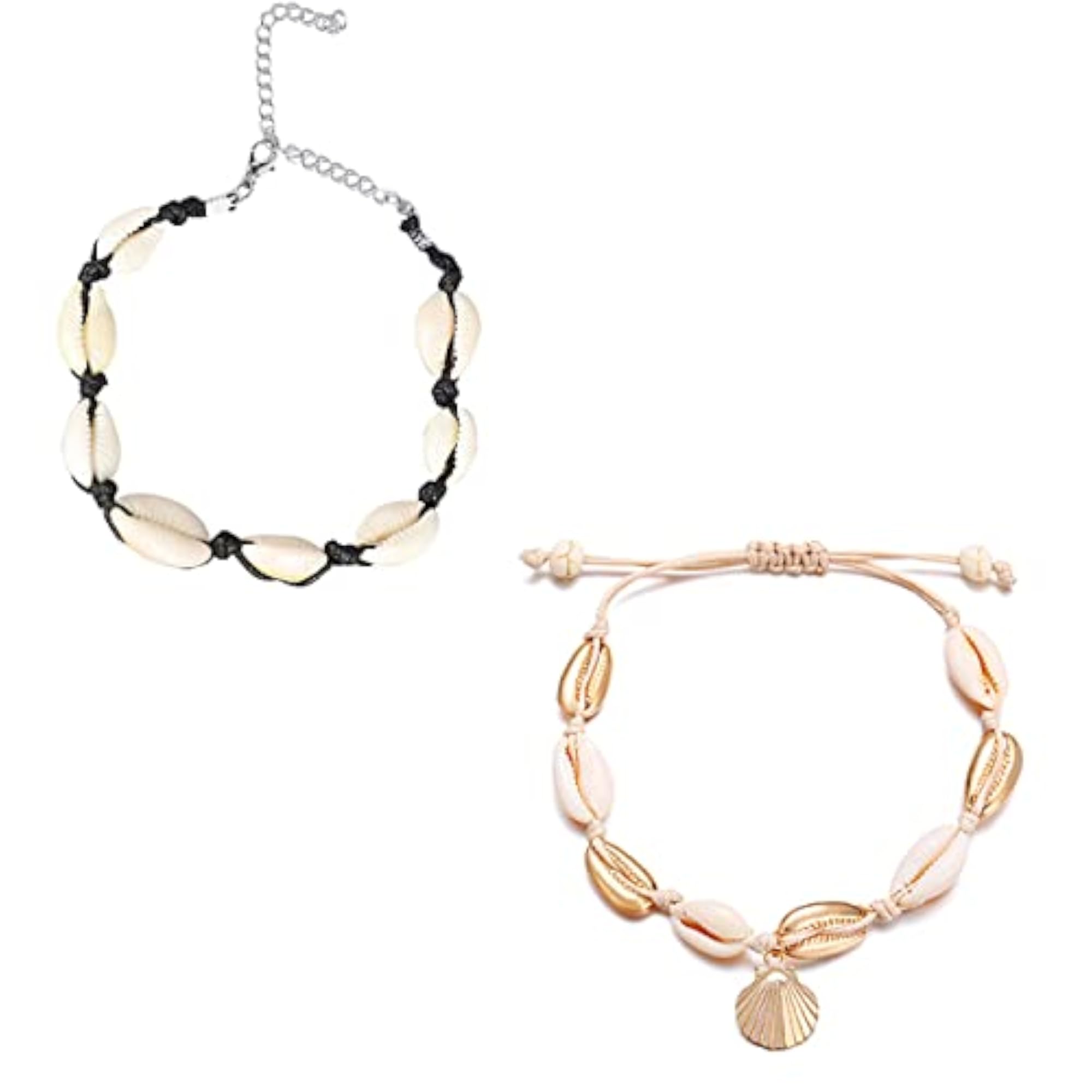 Combo of 2 Sea Shell Charm Bohemian Fashion Anklets