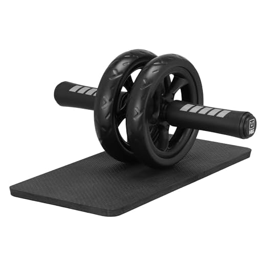 H&S Ab Abdominal Exercise Roller With Extra Thick Knee Pad Mat - Body Fitness Strength Training Machine AB Wheel Gym Tool
