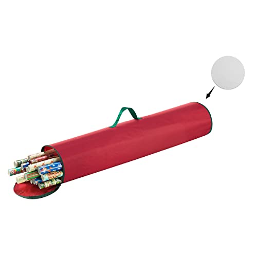 Tiny Tim Totes 5094 Canvas Red Premium Gift Organizer | 40.5 Inch Wrapping Paper, 1-Pack #TOP2