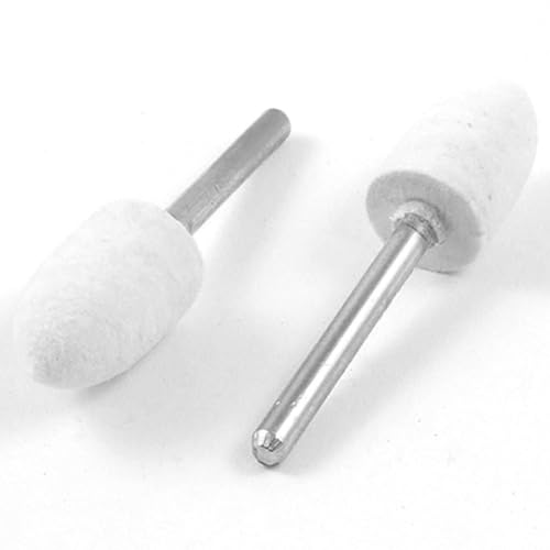 Aexit 3mm Dia Abrasives Drill Hole Polishing Buffing Pointed Mounted Felt White 10 Pcs Model:73as193qo109