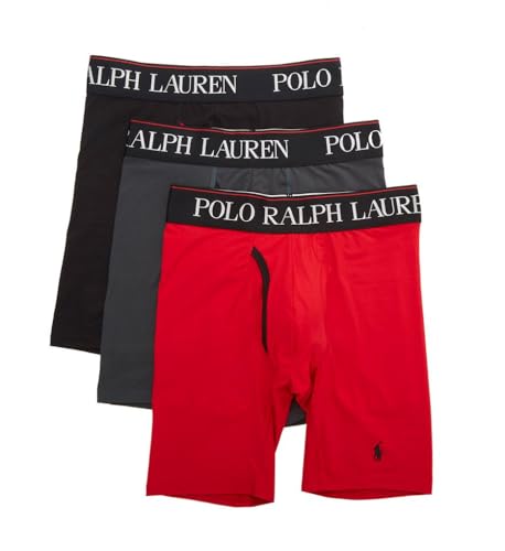 La Mejor Recopilación de Ralph Lauren Red Top 5. 46 Polo Ralph Lauren Men's 4D Flex Cooling Microfiber Boxer Briefs, Charcoal Grey/Polo Black, Red/Polo Black, Polo Black/Red, Large