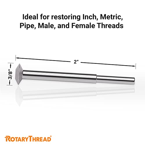 Thread Repair Tool, File, Chase, Restore, Repair, And Clean Internal And External Thread: Male, Female, Inch, Metric And Pipe Thread (3-Piece Starter Kit) By Rotary Thread #TOP2