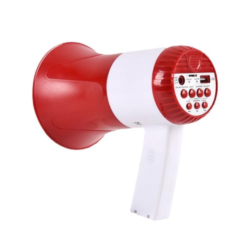 Megafone Portátil de 50W com Modos Sirene Voz e Alarme Controle Volume Pen Drive USB Cartão TF Amplificador BT