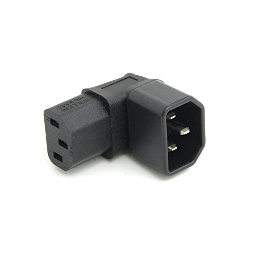 CY VIEC Male C14 to 90 Degree Down Right Angled IEC Female C13 Power Extension Adapter