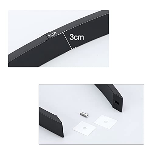 Poignées de porte de douche en acier inoxydable noir mat robuste 400 mm