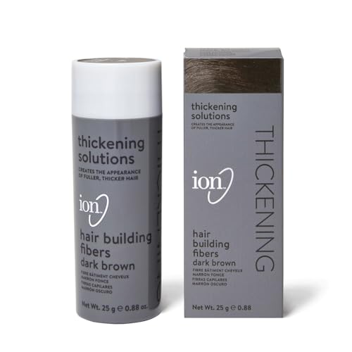 ion Dark Brown Hair Building Fibers, thickens hair, natural color, easy to apply, .88 Oz