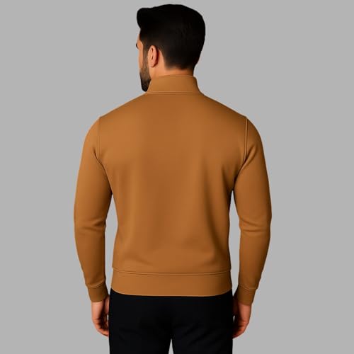 Image of Mack Jonney Men's Fleece Half-Zip High Neck Sweatshirt | Warm & Stylish Winter Wear -M4380