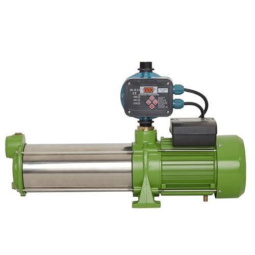 CHM GmbH® Gartenpumpe Edelstahl 2,2 Kw 11 Bar 8600 L/h Kreiselpumpe mit Drucksschalter/Trockenlaufschutz, Pumpe Hauswasserwerk