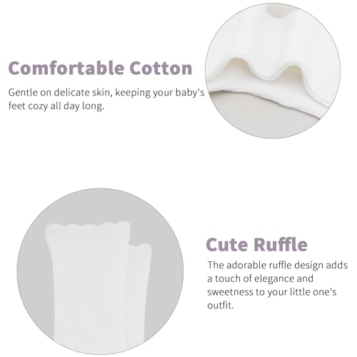 Baby Girls Boys Ruffle Socks Infant Turn Cuff Summer Mesh Socks for Newborn/0-6 Months/6-12 Months/1-3 Years4