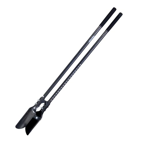 VEVOR 57.5' Post Hole Digger, Heavy Duty Post Hole Digger with Carbon Steel Measurement Handle, Manual Hole Digger with Metal Blade, Post Hole Digger Tool for Digging Cultivating Yard Work Gardening