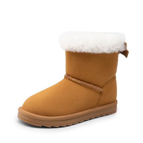 DREAM PAIRS Girls Boots Kids Winter Faux Fur Warm Snow Ankle FuzzyChic Kid's Bow Boots for Toddler/Little Kid - image 1