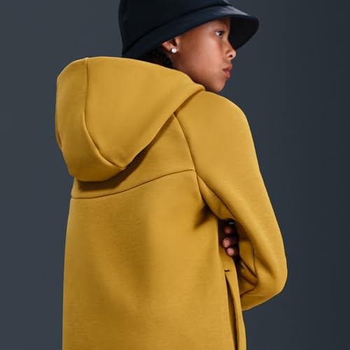 Nike Sportswear Tech Fleece Big Kids' Full-Zip Hoodie (Ochre/Black/Black)4