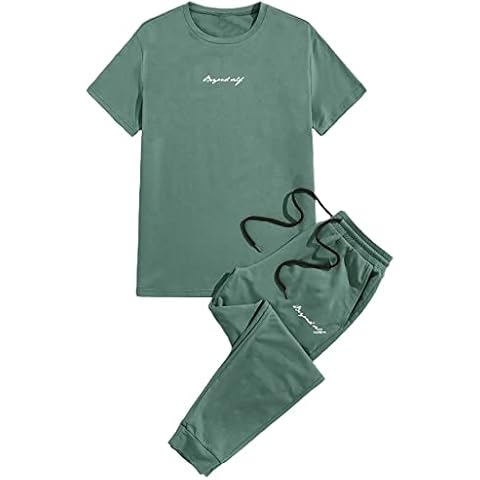 Floerns Conjunto de 2 piezas con estampado de letras para hombre Cover