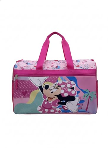 Image of Disney Minnie Mouse Kids Duffle Bag 16.5 inch - Travel & Sports Bag with Zipper Pocket, Mesh Sides & Shoulder Strap