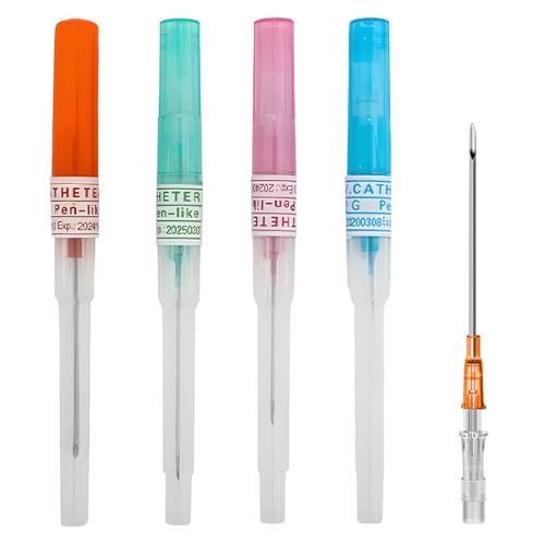 NJCXOLA Aiguille Piercing Kit,mélangées IV cathéter piercing aiguille 14G 18G 20G 22G cathéter aiguilles oreille nez piercing aiguille creuseslèvre langue...