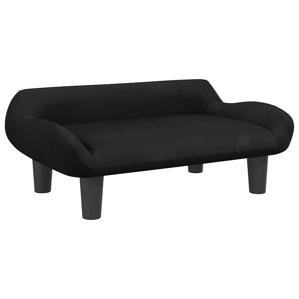 vidaXL Cama para Perros de Terciopelo Negra 70x40x24 cm, sofá para Perros, Cama para Cachorros, Asiento para Perros, sofá para Mascota