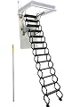LGXEnzhuo Attic Foldable Steps Pull Down 13 Steps Ceiling Retractable Black Pulldown Extension Ladder Access Stairs Ceiling-Mounted Folding Stairs for Attic 10.5FT