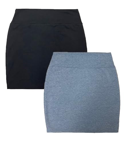 Women's Double-Layer Cotton Simple Stretchy Tube Pencil Mini Skirt