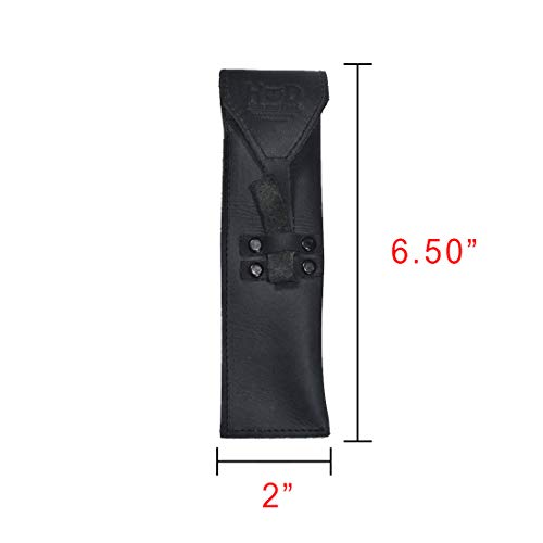 Rustic Leather Straight Razor Case Handmade by Hide & Drink :: Charcoal Black - Thumbnail 3