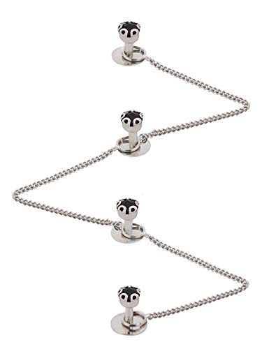 Brass Kurta Buttons with Black Diamond Crystal and Chain with Box for Men and Women TSSPKURTA1915