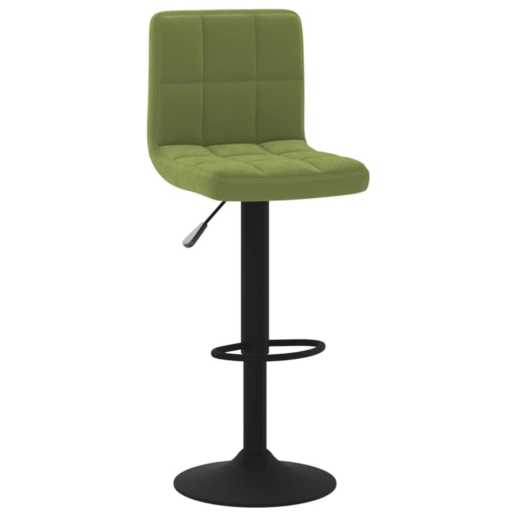 Taburete de bar de terciopelo verde claro, moderno taburete regulable en altura con reposapiés y resorte de gas, silla de bar giratoria 360 grados para cocina, comedor y bar, 40 x 47 x (90-111