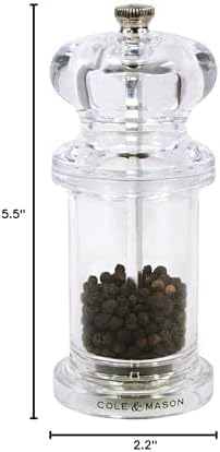 Miniatura 8 de Cole & Mason 505 Molinillo de especias recargable, accesorio de cocina y hogar, molinillo de pimienta de mesa, pimienta incluida, acrílico,