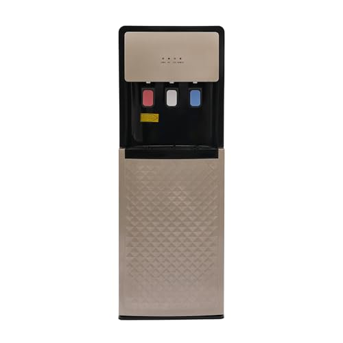 Bottom Loading Water Cooler Dispenser, Holds 2 & 5 Gallon Bottles, 3 Temperature Spouts, No Lift Bottom Loading, for Office, Home, Living Room, Coal Black (Champaign Gold)