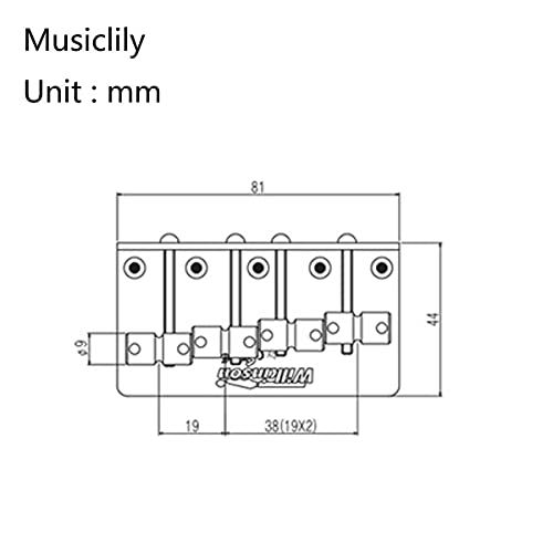 Guitar Parts for Black Brass Saddles Bridge for 4 String Precision/Jazz Bass