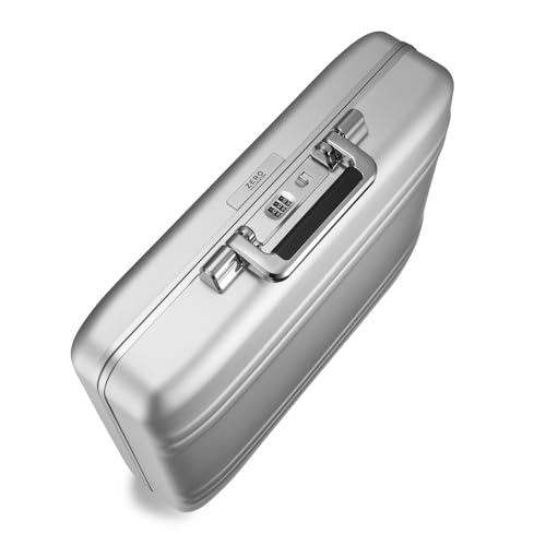 ZERO Halliburton Classic Aluminum 3.0 Medium Briefcase, Top Carry Handle, Organizational Sleeve, Fits 15.6 Laptop/B4 files, Single-Lock System, Iconic Double Rib Design, Hardside Attache, Silver3