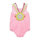 Mud Pie Girls' Pink Crochet Flower Swimsuit, 3T
