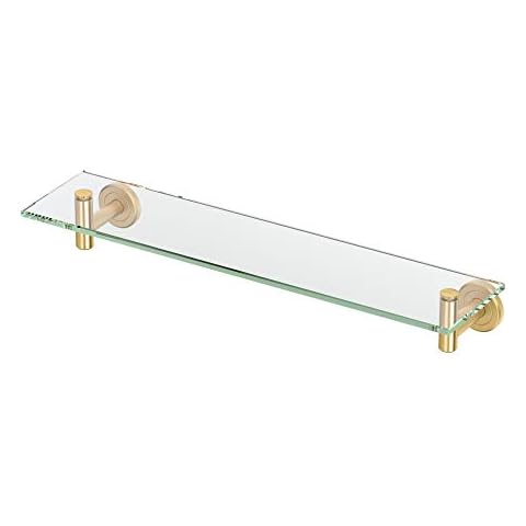 Gatco Latitude II Glass Shelf, 20” Brushed Brass Cover
