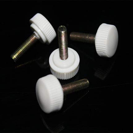 M5 Plastic Thumb Screw Big Head Bakelite Bolts White Hand Screws 8-40mm Length - (Size: M5 x35mm(6pcs))
