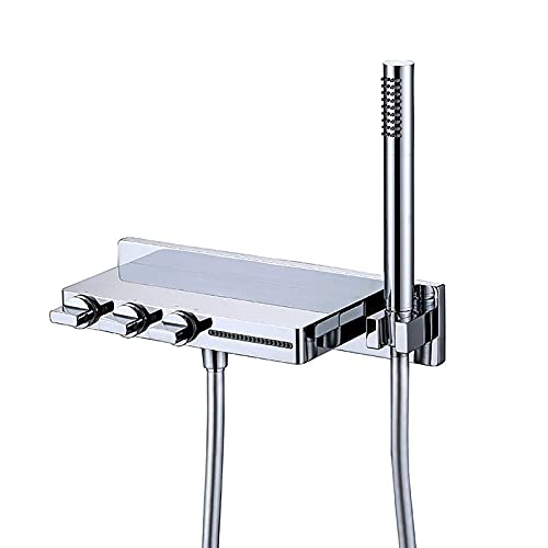 Mitigeur de baignoire cascade design en laiton blanc mat