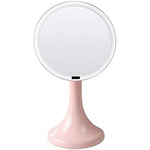 Espejo de Maquillaje Iluminado, 30 Led Light Makeup Mirror Hidratante Spray Batería y USB Powered Vanity Mirror 25CM Infrared Body Sensing Screen Mesa Espejo cosmético Iluminar