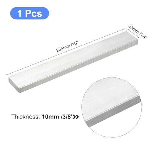 Image of uxcell Square Aluminum Flat Bar, 3 /8 inch Thick 1.4 inch Width 10 inch Length Square Aluminum Bar 6061 Aluminum Flat Plate, 10 x 35 x 254mm T6511 Solid New Mill Stock for Industrial Building